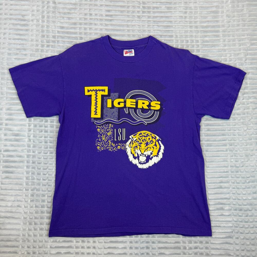 Vintage LSU Tigers Single Stitched T-Shirt Adult  Large Hanes Heavyweight  USA